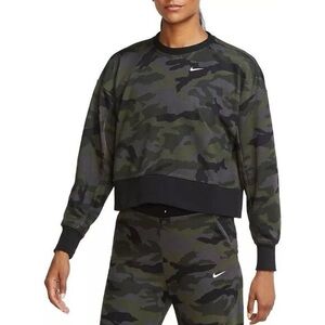 Nike Dri-FIT Get Fit Camo Training Crewneck Sweatshirt cropped size XXL